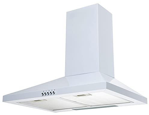 SIA CHL60WH 60cm White Pyramid 3 Speed Chimney Cooker Hood Kitchen Extractor Fan