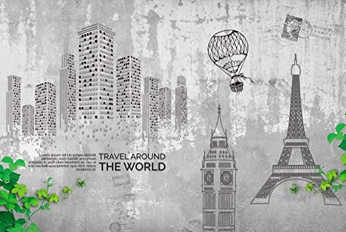 Papel Pintado Pared 3d Salon Dormitorio Decoración de Pared Edificio Urbano Muro De Cemento Gris Fotomurales Decorativos Murales Pared Papel-430cmx300cm