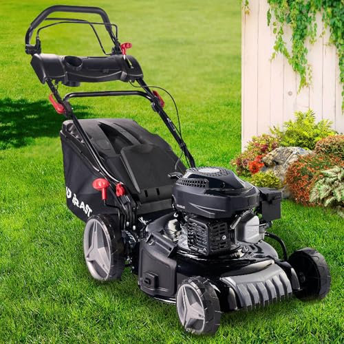 BRAST® Benzin Rasenmäher mit Antrieb | 3,5kW(4,76PS) | 46cm Schnittbreite | viele Modelle | TÜV | 4 Takt OHV Motor | 30-80mm Schnitthöhe | 60L Fangkorb | Stahlgehäuse | 18170