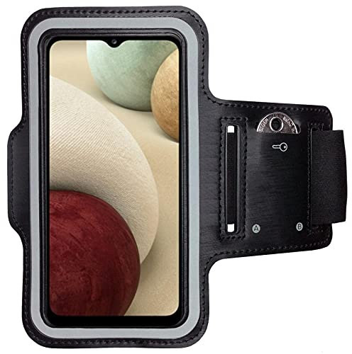 CoverKingz Brassard de Sport pour Samsung Galaxy A12 / M12 - Brassard pour Smartphone, Accessoire de Sport avec Poche pour Les clés Galaxy A12 - Accessoire Sport, Brassard téléphone Portable Noir