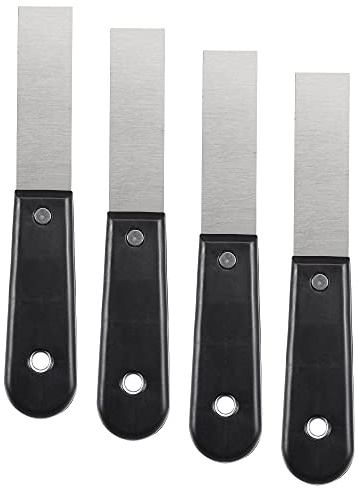 uxcell Putty Scraper 1 Spatula Drywall Repair Spreader Stainless Steel Blade Black Handle 4Pcs