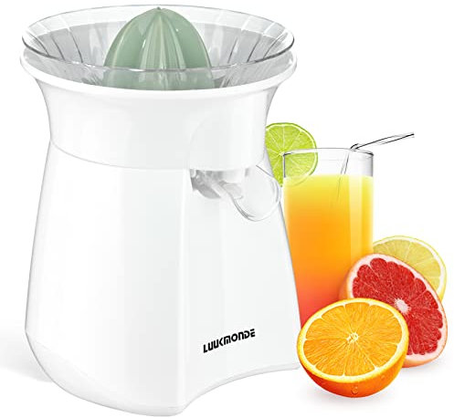 LUUKMONDE Electric Citrus Juicer with Lockable Spout - Electric Lemon Squeezer & Orange Juicer with Powerful Motor - Ideal for Orange, Lemon, Lime, and Grapefruit - D-8016A, White