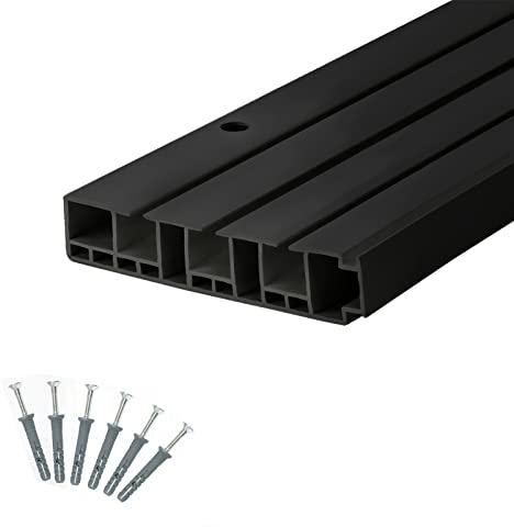 Seiletech.de GARDINENSCHIENE – 150cm – PVC – 3-läufig – schwarz – inkl. Befestigungsmaterial – 1,5m – Gardinen Schiene Vorhangschienen