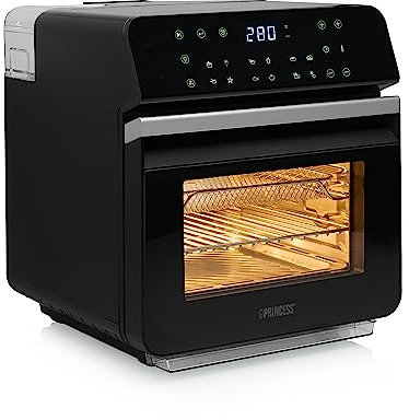 Princess Mini Horno Airfryer y Vaporizador Digital – 3 en 1 – 10 l – 900 g patatas fritas – función de limpieza a vapor – 182085