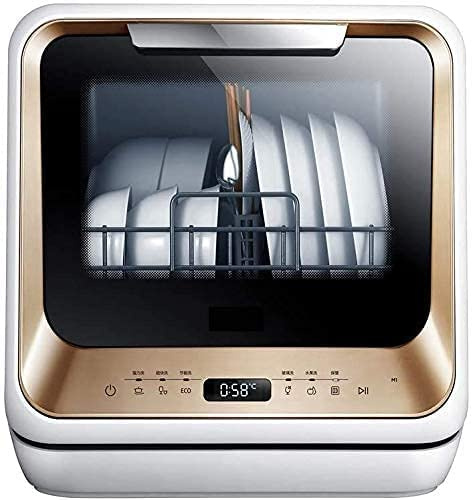 Fully Integrated Dishwasher, 5 Programmes,4 Sets，Energy Saving Freestanding Dishwasher, Home Kitchen Compact Dishwasher-220V