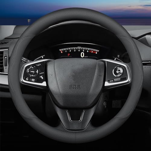 XHRING Auto Lenkradhülle für Honda Civic Accord CRV HRV Pilot Passport Odyssey Element Insight Fit Ridgeline Clarity City LX EX EXL SI Schrägheck Sport Hybrid Touring Zubehör, 2024 Schwarz (M)