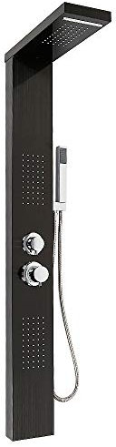 Panel de Ducha de Acero Inoxidable de 5 Modos Con Tecnología de Pulido - Sistema de Columna Con Montaje en Pared y Pulverizador - 7 x 20 x 140 cm