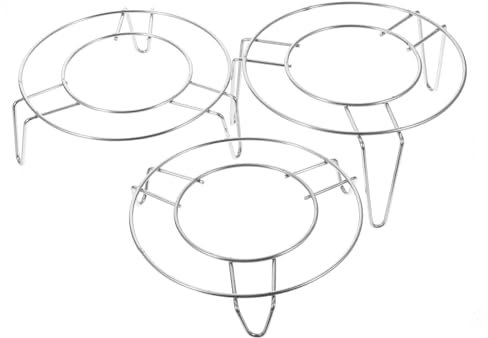 NAMOARLY Dampfgarer Ständer Edelstahl 3 Stück Rund Mit 3 Bein Ständern 3cm 5cm 7cm Für Kochtopf Und Dämpfen Küchenzubehör