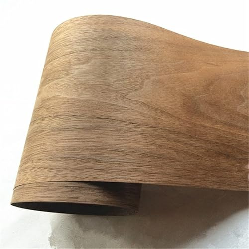 BCOMFY 1 Rollo de Chapa de Nogal Negro Natural de 230cm, Fino, Hecho a Mano, Bricolaje, Panel Decorativo de Madera Maciza, renovación de Altavoces de Piel