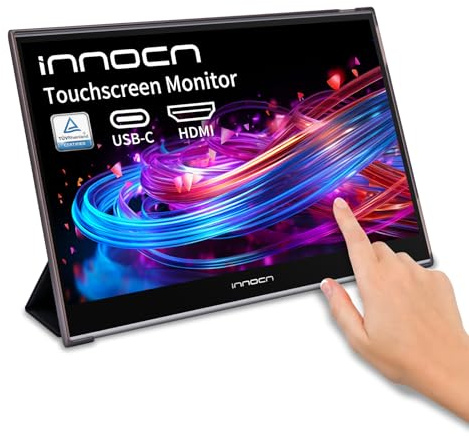 INNOCN - 15.6 Portable Monitor, FHD 1080P Laptop Touchscreen, USB C, HDMI, Travel External Display, Second Monitor for MacBook Windows, Tablets, Android Chrome