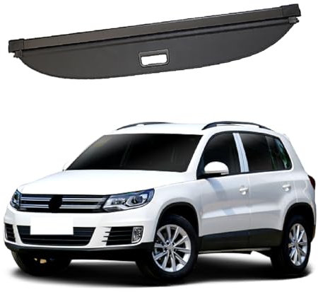 FALMDCQ Kompatibel für VW Tiguan 2009-2015, Auto-Heck Kofferraum-Laderaumabdeckung, Gepäck Ablagefach, Organizer, Rack-Trennwände, Vorhang