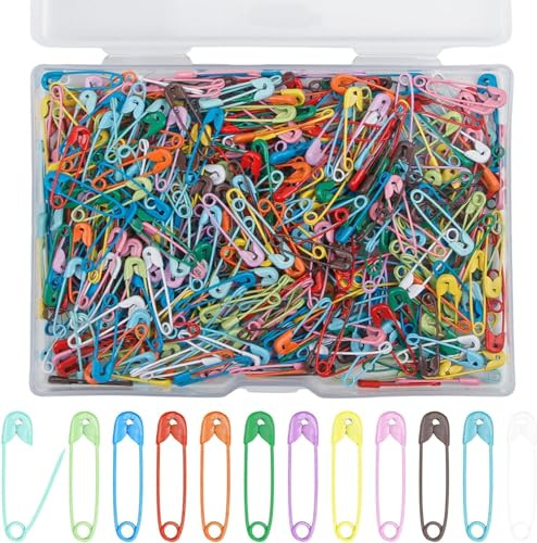 500 Stück 19 mm Sicherheitsnadeln Sortiert,Bunt Mini Sicherheitsnadel,Kleidung Sicherheitsnadeln,für Kleidung Kunst,Nähen,Handwerk,Anheften,Befestigungsclip,Schmuckherstellung