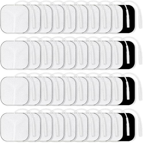 Elektrodenpads – 40 Stück 4 x 4 cm, selbstklebende Tens-Elektrodenpads, wiederverwendbare Tens-Maschinenpads, Tens-Pads für Elektrotherapie