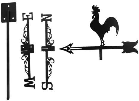 Milisten Girouette Métal Forme De Coq Indicateur De Direction du Vent Décoratif pour Jardin Et Cour Outil Rétro pour Mesurer Le Vent Décoration Extérieure Élégante