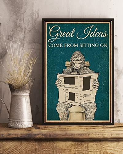 Plaque Deco Metal Drôle Métal Tôle Signe Rétro Plaque Décoration Pour Chambre Hôtels Salon 20X30Cm De Bonnes Idées Pour Les Toilettes Viennent De Bigfoot