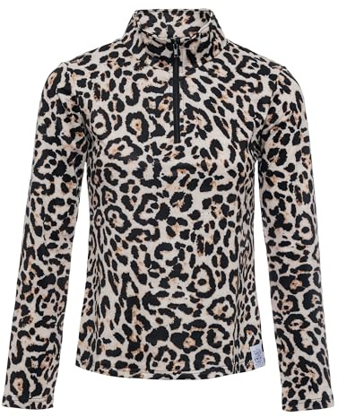 Emski Damen Skipullover Leopardenmuster - Langärmliger Pullover mit Viertelreißverschluss - Wintersportbekleidung - Größe S-XXL