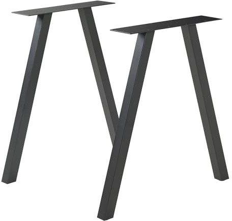 [en.casa] Tischbeine im 2er Set Heustreu Metallbeine 72 x 70 cm höhenverstellbar Tischgestell für Esstisch Schreibtisch Schwarz Tischfüße