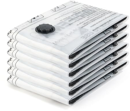 GRIFEMA GH83-4, 6 Pack Vacuum Storage Bags, 60x40 cm Reusable Compression Bags for Clothes, Bedding & Travel, Ideal for Travel, Seasonal Storage & Moving Home