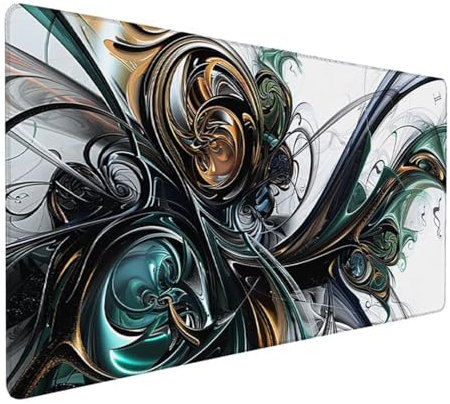 Gaming Mauspad XXL 800x300x3 mm Groß Mousepad Schwarz Schreibtischunterlage Blume Mouse Pad rutschfeste Gummibasis, Vernähte Kanten Design Wasserdicht Mouse Pad für PC Gaming Zubehör, Geschenk Z-894