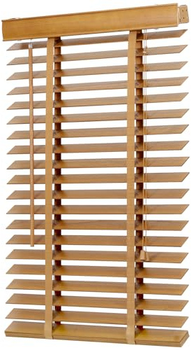 Sekey Jalousie Holzjalousie 50mm Holz jalousien Jalousette Echtholz Anpassbare Jalousie 90x250cm Buche