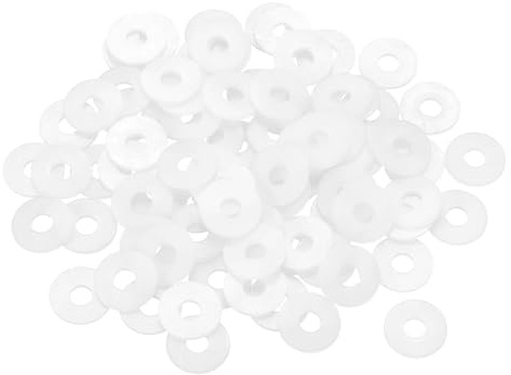 QUARKZMAN 85Pcs Arandelas Planas De Nylon M4 Arandelas Planas Blanco | 4mm DI 12mm De 1mm Espesores, Espaciadores De Plástico, Para Tornillos Tuercas Reparación De Fontanería Grifos De Jardín