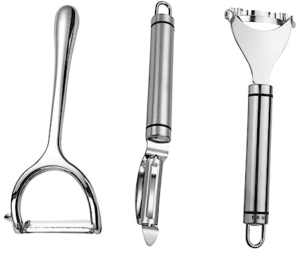 LIFKOME 3 Pezzi Sbucciatori Verdure Acciaio Inossidabile Sbucciatore per e Cornetti Utensili Multifunzionali per Frutta e