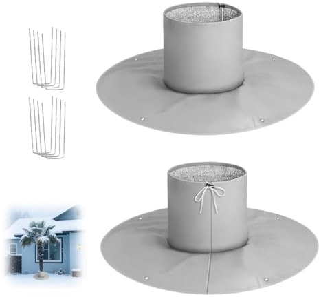 WRQIOO 2 Pièces Protection Palmier Hiver, Voile Hivernage Palmier, Plantes Jusqu'à 35 cm de Diamètre, Protection Hivernale pour Plantes, Isolation à Trois Couches, Ø 100 cm