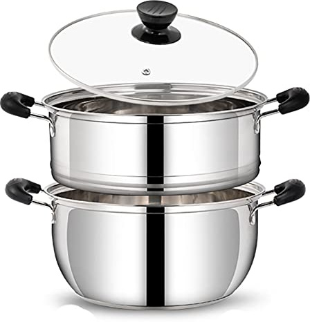 GLJTUO Olla Vaporera/Olla para Sopa/Olla Pequeña/Acero Inoxidable 400 con Fondo Compuesto De 3 Capas, para Bollos Al Vapor, Sopa De Pollo/Multicolor/18 Cm,