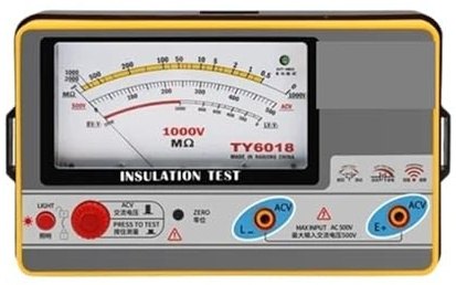 Multimètre à aiguille, testeur de résistance d'isolement, mégohmmètre, voltmètre haute tension 500-1000 V, terre, outils(TY6018 1000V)