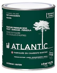 Peinture bois extérieurs -RAL 6005 Vert sapin Biarritz - 750ML - ATLANTIC