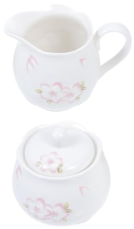 VILLCASE Sucrier et Pot à Lait Céramique Embossée avec Couvercle pour Café et Sucre Décoration pour Table