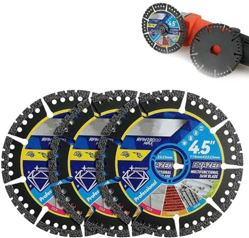 Diamond Multi-Purpose Saw Blades, Diamant-Mehrzweck-Sägeblätter, 4,5-Zoll-Fliesentrennscheibe für Winkelschleifer, Super Dünne Unzerstörbare Fliesensägeblatt, für Schneiden Beton, Stahl, PVC, Holz