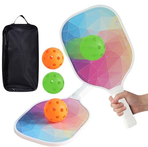 Genérico Paddles - Set portable avec 2 racks 4 balls de rangement, amortisseur de chocs ergonomique - Équipement de sport pour homme ou femme - Athletes - Family Outdoor Backyard Beach Travel