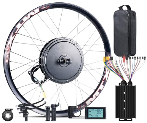 48V 2000W 27.5'' Rear Wheel Ebike Conversion Kit Hub Motor DIY Mountain Bicycle Motor with 45A Controller PAS, Brake, 20X Half Twist Throttle, Controller Box