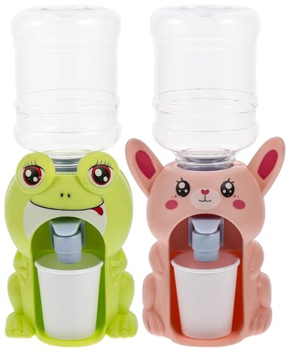 HEMOTON Juguete Dispensador de Agua para 2 Piezas, Mini Dispensador de Agua Divertido y Educativo, Tamaño Pequeño, Diseño de Dibujos Animados (Rana y Conejo), Adecuado para Juegos