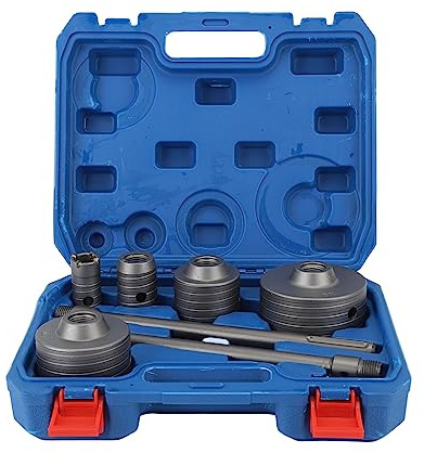 Jeffergarden Kit di Taglierine per Seghe a Tazza per Calcestruzzo da 9 Pezzi con Acciaio Al Tungsteno e Carburo Cementato, Diametri da 30 Mm a 100 Mm per Tubi di Perforazione e Scarico