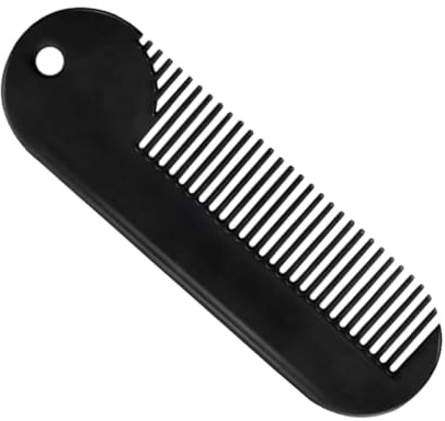 Hemobllo Bartkamm Klein aus Zinklegierung Robuster und Tragbarer Haarstylingkamm für Männer Schwarzer Bartkamm Klein für Bart und Haarpflege im Salon