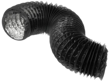 Ø 100mm Condotto d'aria Flessibile per Cappa da Cucina, Condizionatore d'aria, Aspiratore, Tubo di Scarico da 1m - Alluminio/PVC Nero