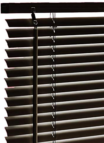 PVC Window Venetian Blind Blinds Easy Fit Privacy Curtains Trimmable Fittings Windows Treatment Shutters Twist Open Close Fittings are Included(Black-PVC, 60 x 150 cm)