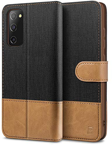 BEZ Handyhülle für Samsung S20 FE Hülle, Tasche Kompatibel für Samsung Galaxy S20 FE 5G, Schutzhüllen aus Klappetui mit Kreditkartenhaltern, Ständer, Magnetverschluss, Schwarz