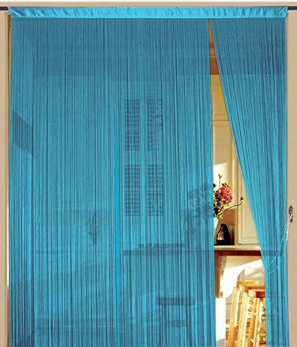 Kaikoon Fadenvorhang Hellblau 90 cm x 240 cm (BxH) Raumteiler & Türvorhang