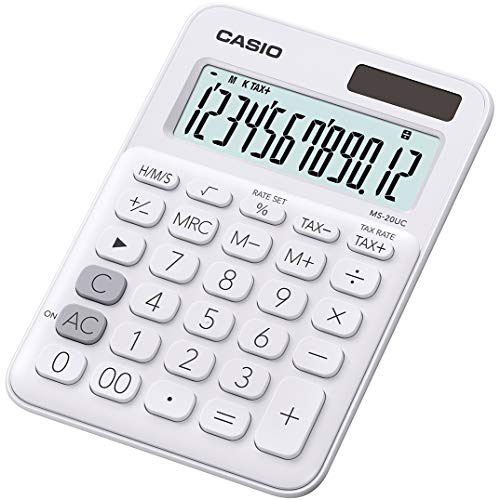 Casio MS-20UC-WE - Calculadora, 2.3 x 10.5 x 14.95 cm, color blanco