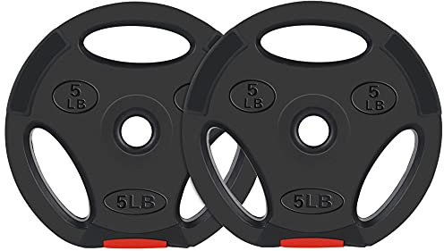 Signature Fitness Vinyl Standard 2.5 cm Hantelscheibe für Krafttraining und Gewichtheben, 2,3 kg, Paar