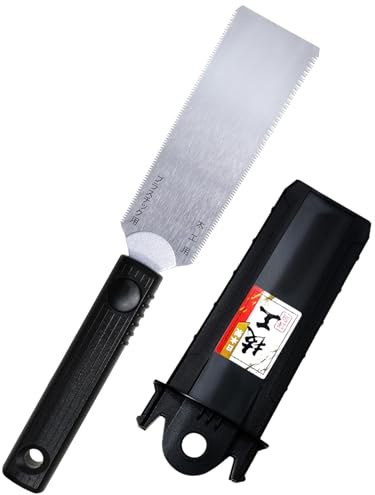 KAKURI Mini Japanese Pull Saw 4.7 with Sheath - Ryoba Double Edge Handsaw for Woodworking & PVC Cutting - Small Craft Saw, Made in Japan