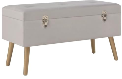 vidaXL Bank mit Stauraum Flurbank Sitzbank Polsterbank Bettbank Betthocker Garderobenbank Flur Wohnzimmer Schlafzimmer 80cm Grau Samt