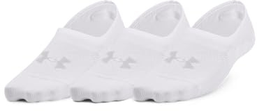 Under Armour Womens Breathe Lite Ultra Low Socks 3 Pack, (100) White/White/Mod Gray, Medium