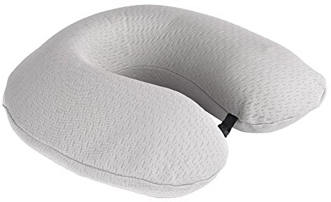 Komfortec Reisekissen, 100% Visco-Memory Schaum Nackenhörnchen, Oeko-TEX-zertifiziertes Reisekissen, Nackenkissen - Stützkissen - Travel Pillow, Leicht, Grau