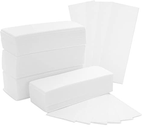 LuLiyLdJ 200 Fogli Strisce di Cera Non Tessuta per Corpo e Viso, Rimozione Peli con Carta per Bikini, Bianco