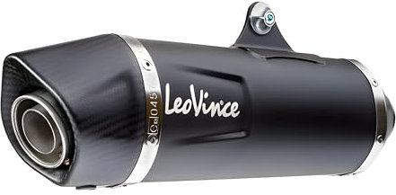 LeoVince Endschalldämpfer SLIP-ON NERO mit Katalysator & Zulassung, Edelstahl schwarz, Carbon Kappe kompatibel mit Piaggio Vespa GTS 125/150 i.e. Bj. 2017-2020