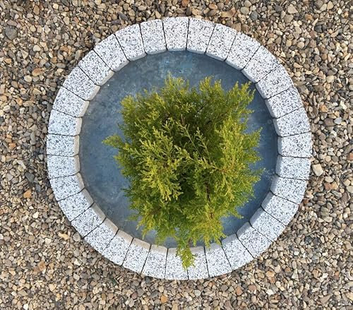 90 cm Garden Stones Circle Tree Surrounding Granite Bricks Plant Flowers Ring Lawn Grass Border Edging Decorative Concrete Stones Fountain Statue Bird Feeder Base Surround White Slabs